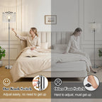 Yemela-Dimmable Crystal Floor Lamps, 1000LM LED Bulb Included, Standing Lamp with Knob Switch, Tall Silver Modern Floor Lamp
