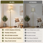 Dimmable Floor Lamp with 350° Swing Arm, 8w Bulb Included, Gold Brass